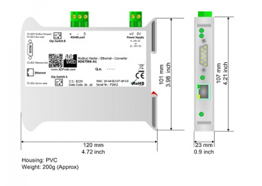 Modbus RTU / Ethernet keitiklis